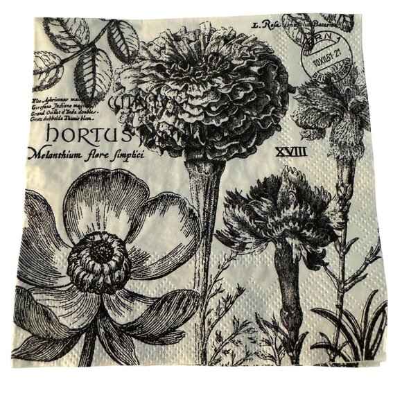 Halloween Napkins Gothic Themed Black & White Lot Of 12 For Collage Mixed Media - Picture 3 of 10